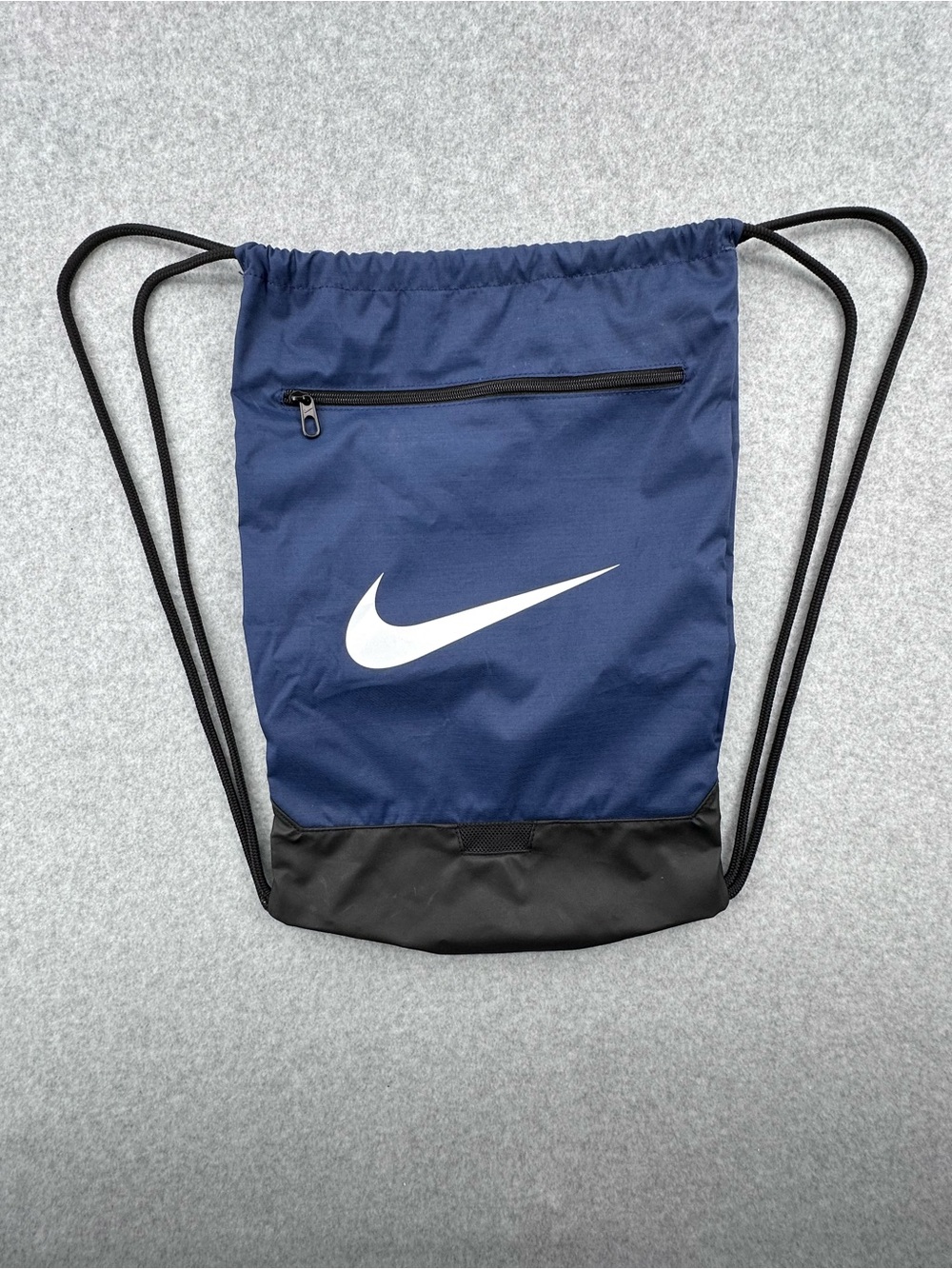 Nike Navy Blue and Black Drawstring Belt Bag with White Swoosh